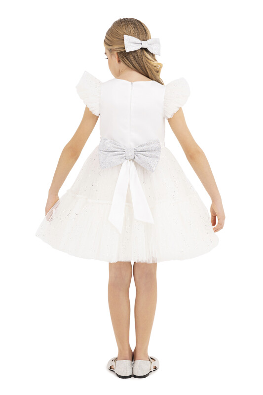 Ecru Ruffled Dress for Girls 4-8 AGE - 7