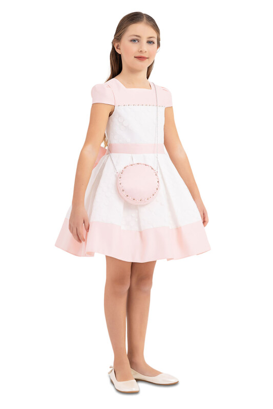 Powder Square-collar dress for girls 4-8 AGE - 2