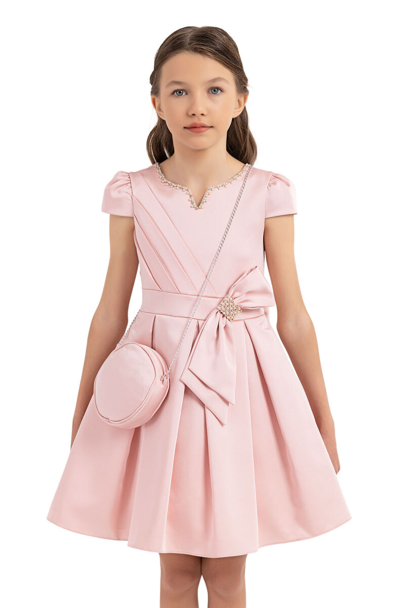 Powder Moon-Sleeved Dress for Girls 8-12 AGE - 5