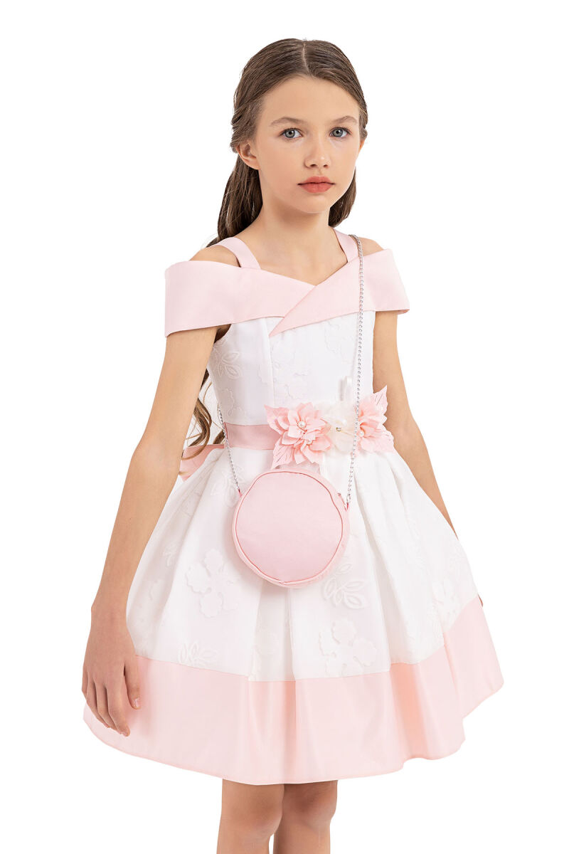 Pink Princess collar dress for girls 8-12 AGE - 3