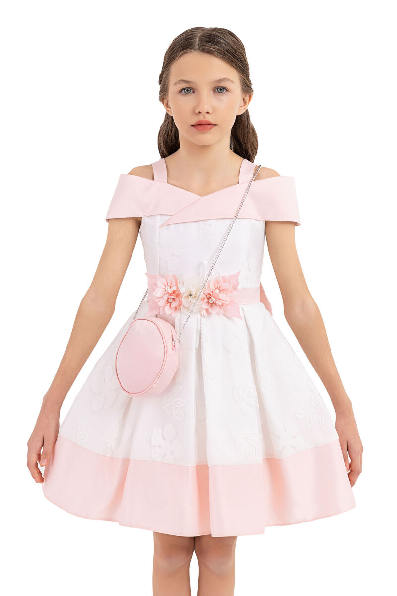 Pink Princess collar dress for girls 8-12 AGE - 5