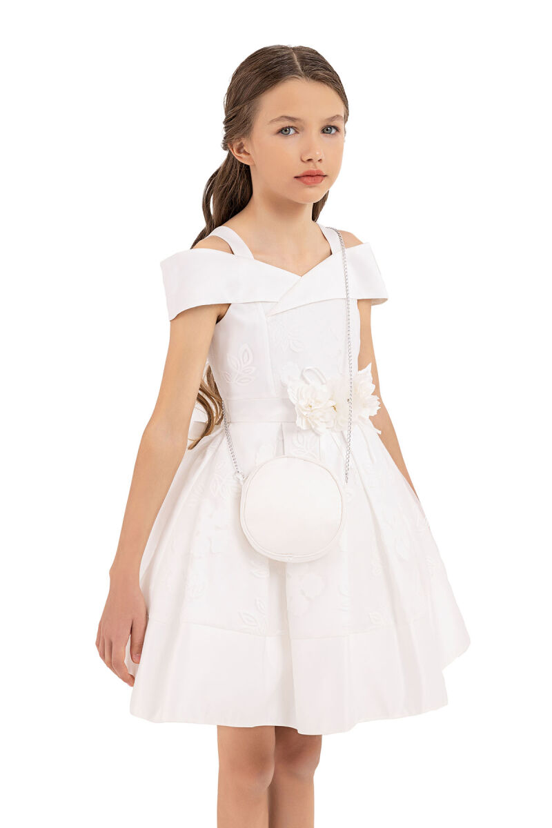 Ecru Princess collar dress for girls 8-12 AGE - 3