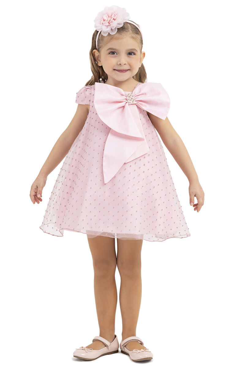 Powder Square-neck dress for girls 2-6 AGE - 1