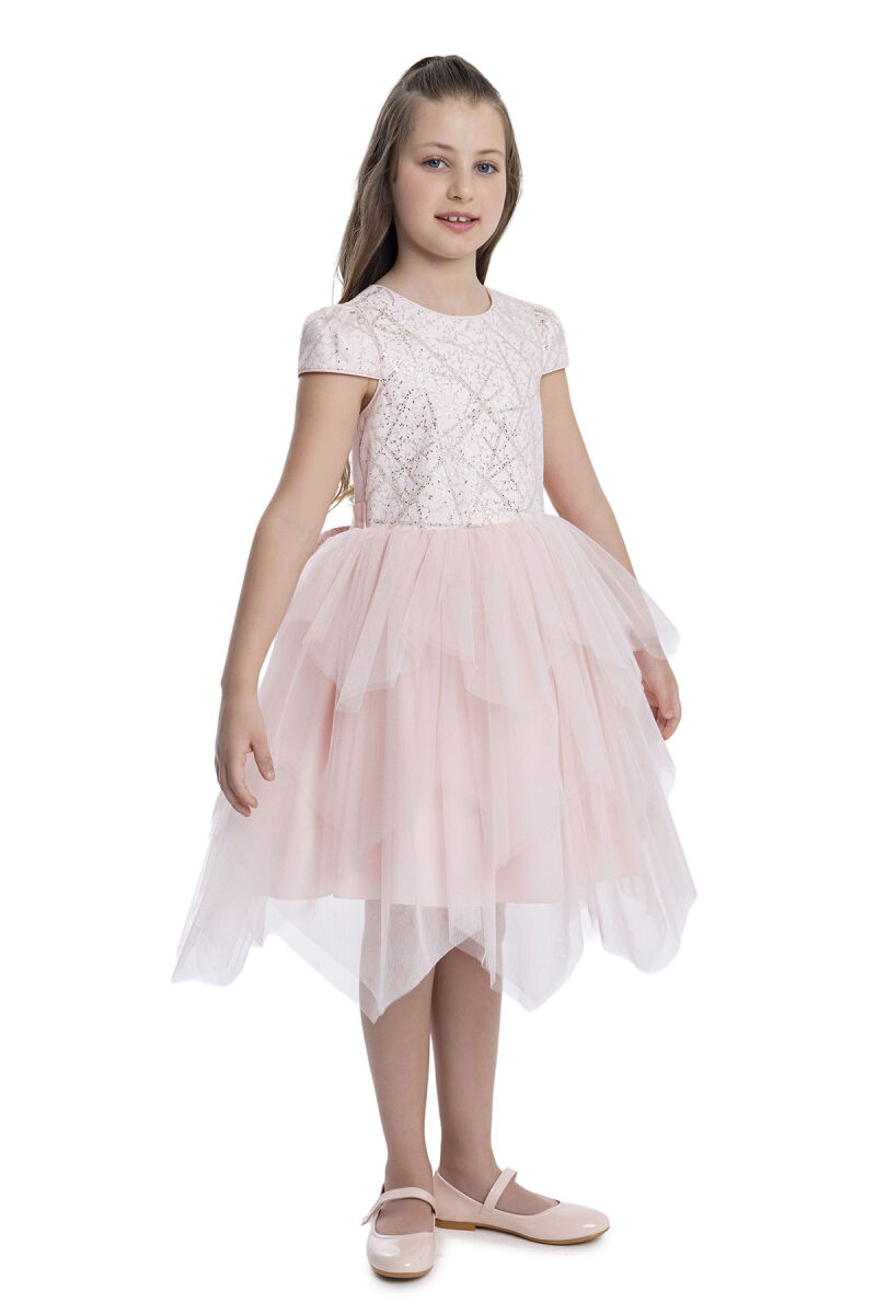 Powder Glitter Printed Girl's Dress 8-12 AGE - 2