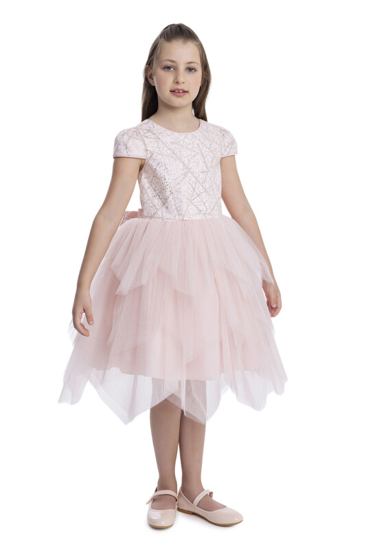 Powder Glitter Printed Girl's Dress 8-12 AGE - 3