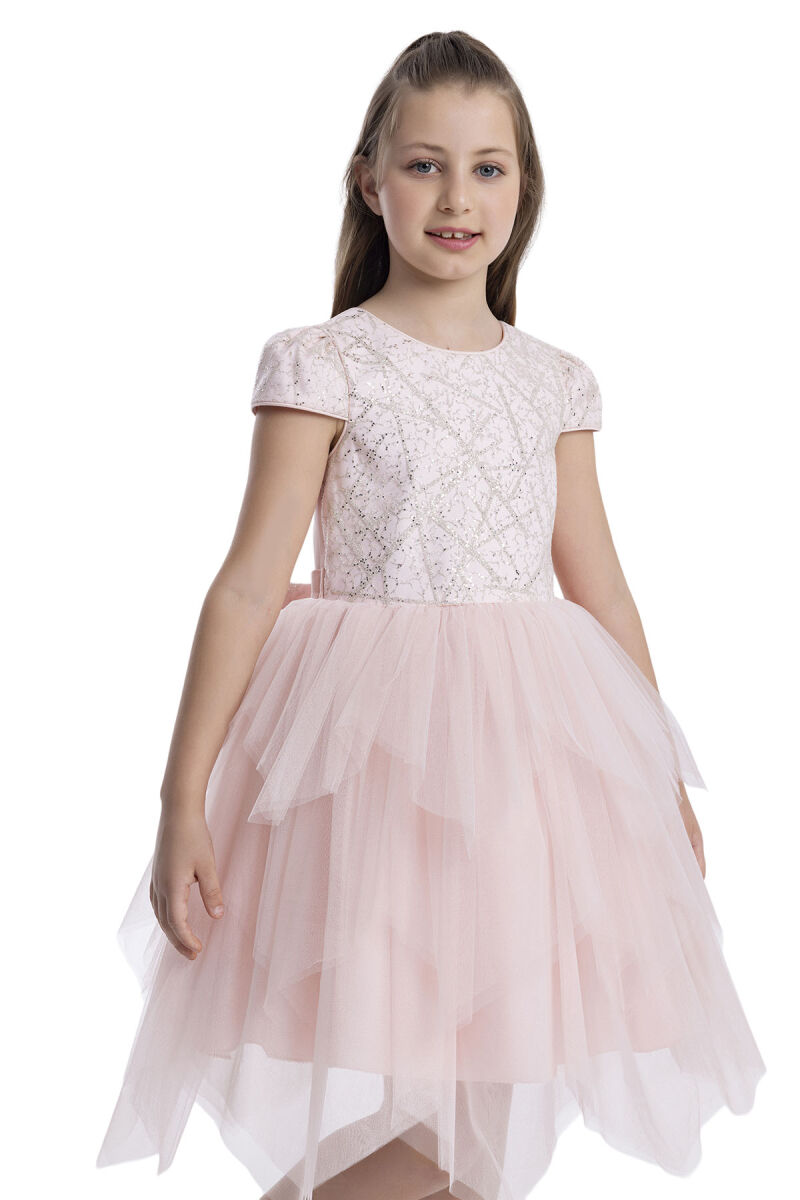 Powder Glitter Printed Girl's Dress 8-12 AGE - 4
