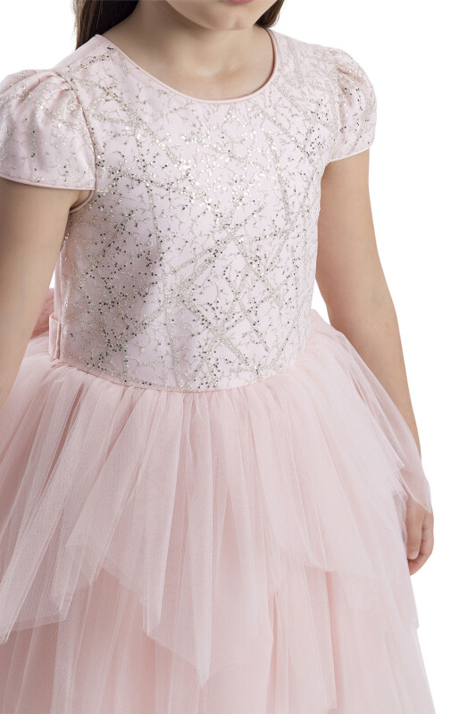 Powder Glitter Printed Girl's Dress 8-12 AGE - 5