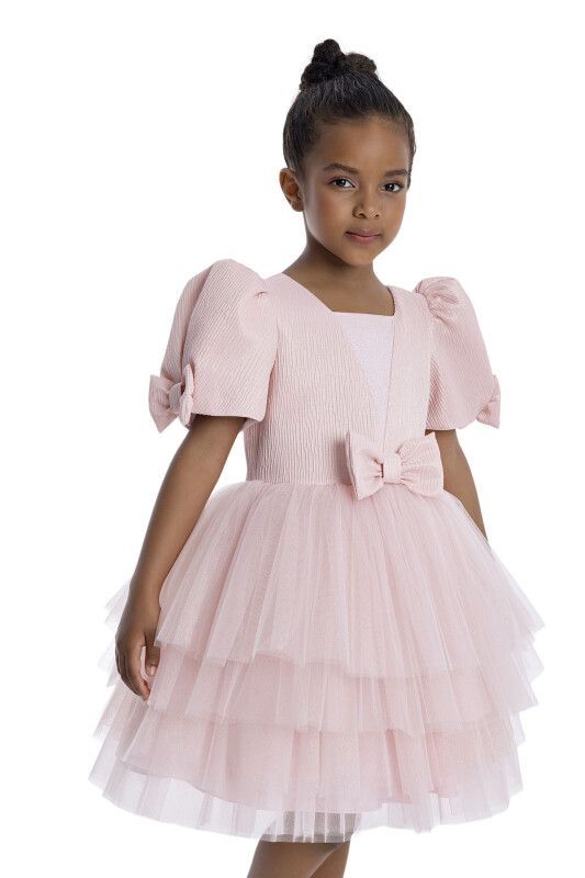 Powder Puff Sleeve Girl's Dress 3-7 AGE - 3