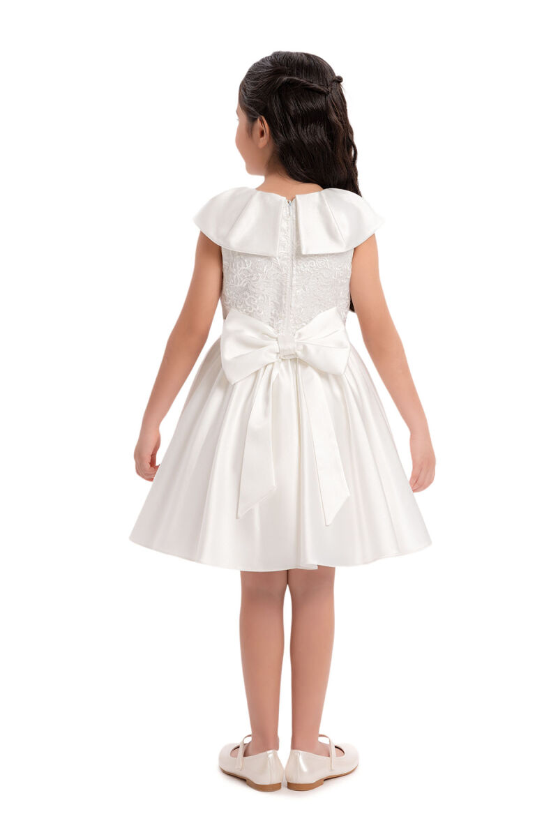 Ecru Shawl Collar Girl's Dress 3-7 AGE - 5