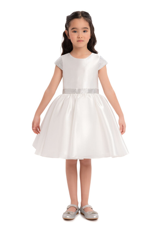 Ecru Girls Moon-Sleeved Dress 3-7 AGE 