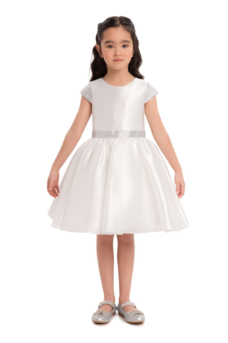 Ecru Girls Moon-Sleeved Dress 3-7 AGE - 1