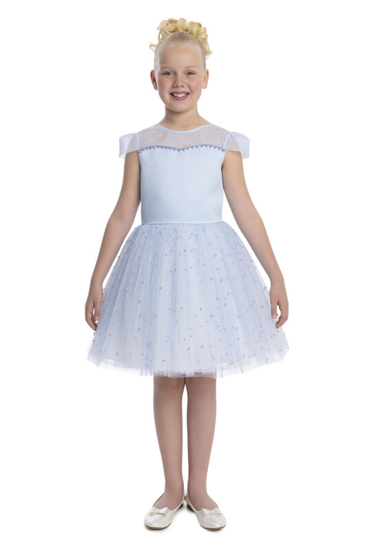 Blue Heart Neckline Girl's Dress 8-12 AGE 