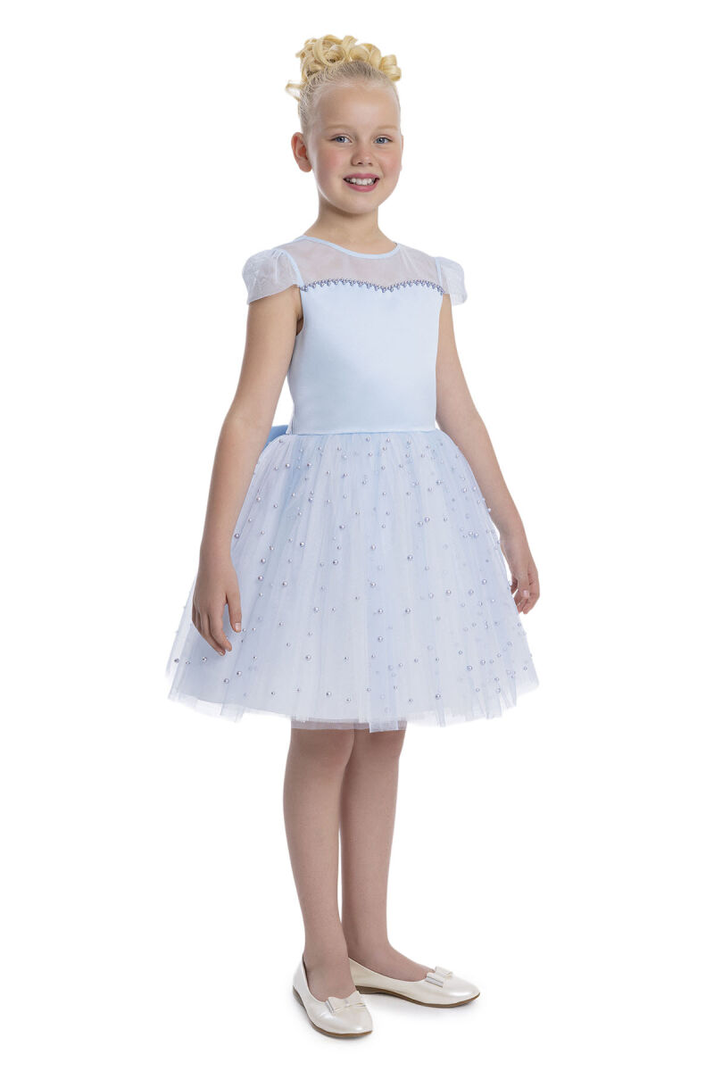 Blue Heart Neckline Girl's Dress 8-12 AGE - 2