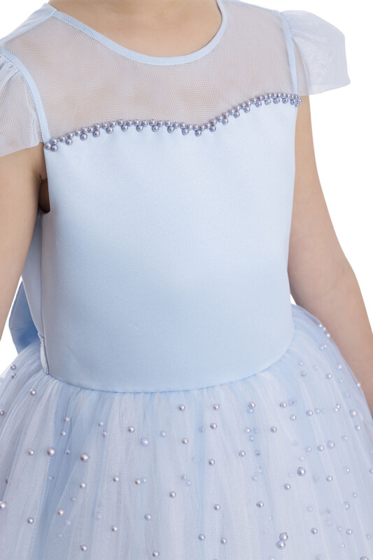 Blue Heart Neckline Girl's Dress 8-12 AGE - 5