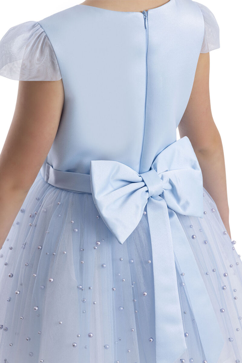 Blue Heart Neckline Girl's Dress 8-12 AGE - 7