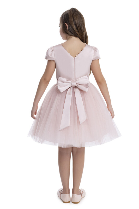 Powder Pearl-Embroidered Girls Dress 8-12 AGE - 6
