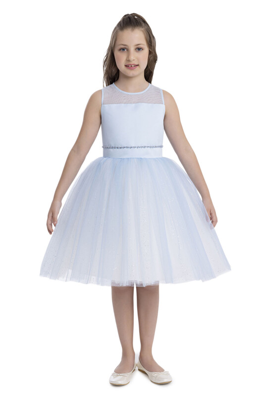 Blue Sleeveless Cut Girl's Dress 8-12 AGE - 1