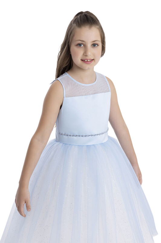 Blue Sleeveless Cut Girl's Dress 8-12 AGE - 4