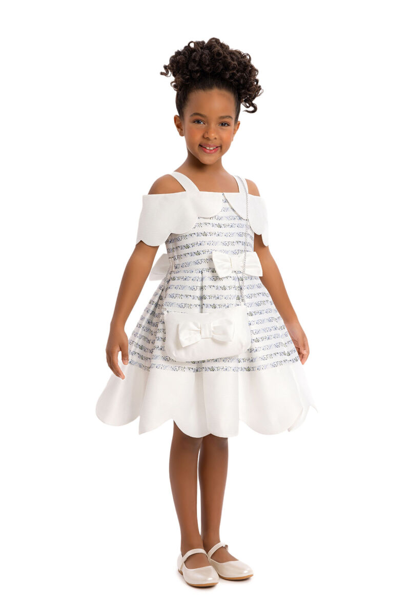 Blue Girls Princess Collar Dress 3-7 AGE - 3