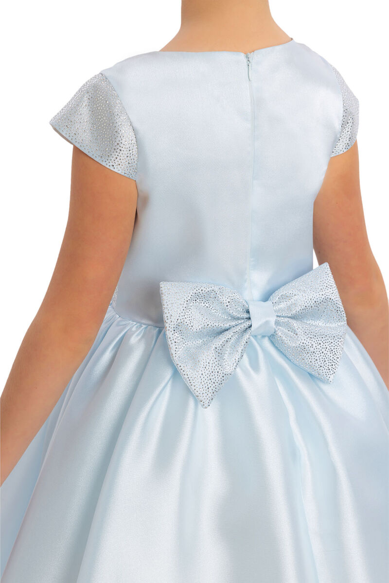 LightBlue Girls Moon Sleeved Organza Dress 8-12 AGE - 4