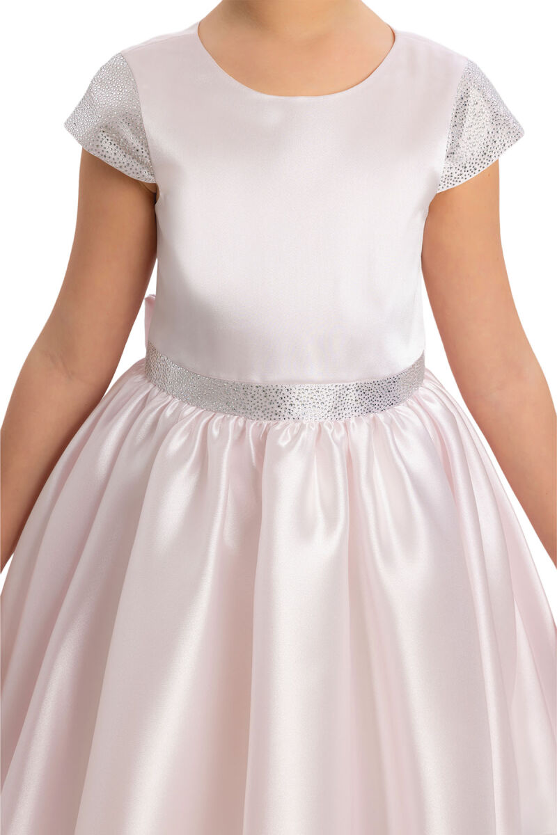 LightPink Girls Moon Sleeved Organza Dress 8-12 AGE - 4