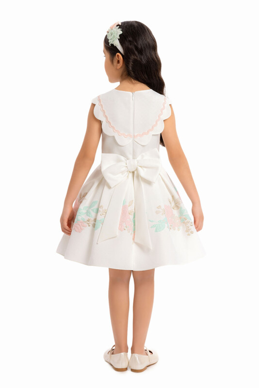 Powder Girls Lapel Neck Dress 3-7 AGE - 7