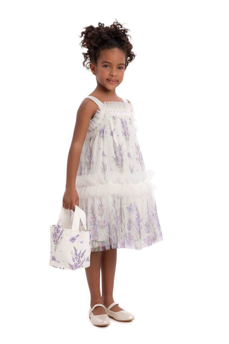 Lavender Girls Ruffled Dress 3-7 AGE - 3