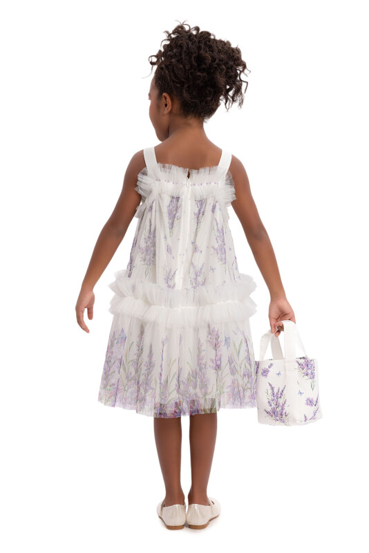 Lavender Girls Ruffled Dress 3-7 AGE - 4