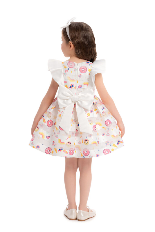 Ecru Girls Dress with Donut 6-24 MONTH - 6