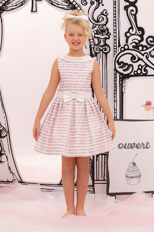 Pink Girls Striped Dress 8-12 AGE - 1