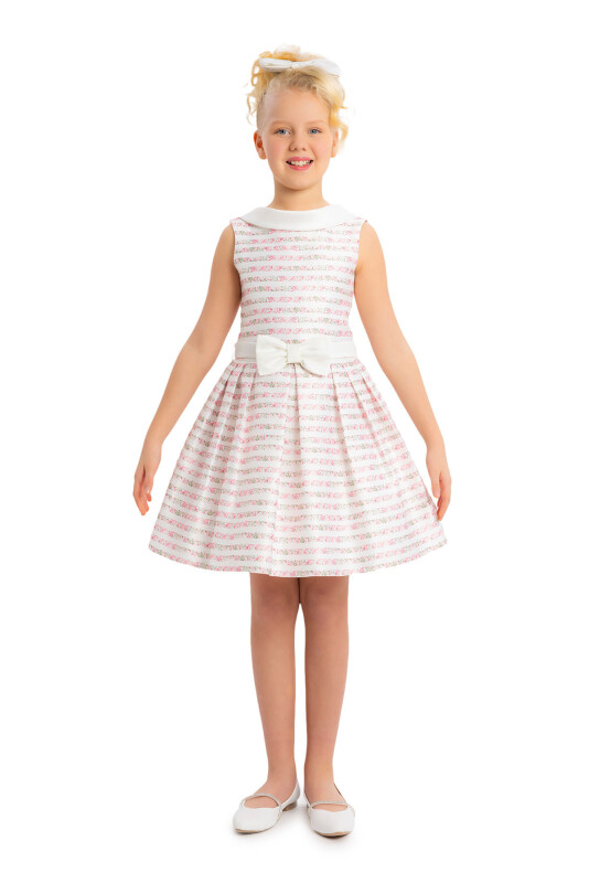 Pink Girls Striped Dress 8-12 AGE - 2