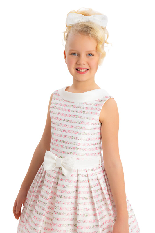 Pink Girls Striped Dress 8-12 AGE - 4