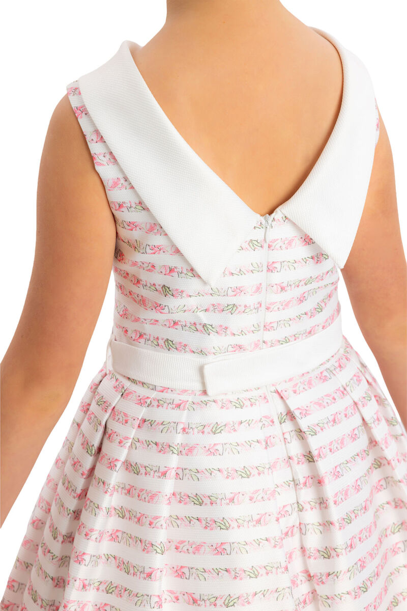 Pink Girls Striped Dress 8-12 AGE - 5