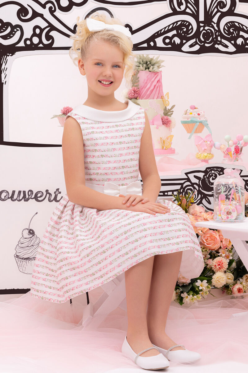 Pink Girls Striped Dress 8-12 AGE - 7