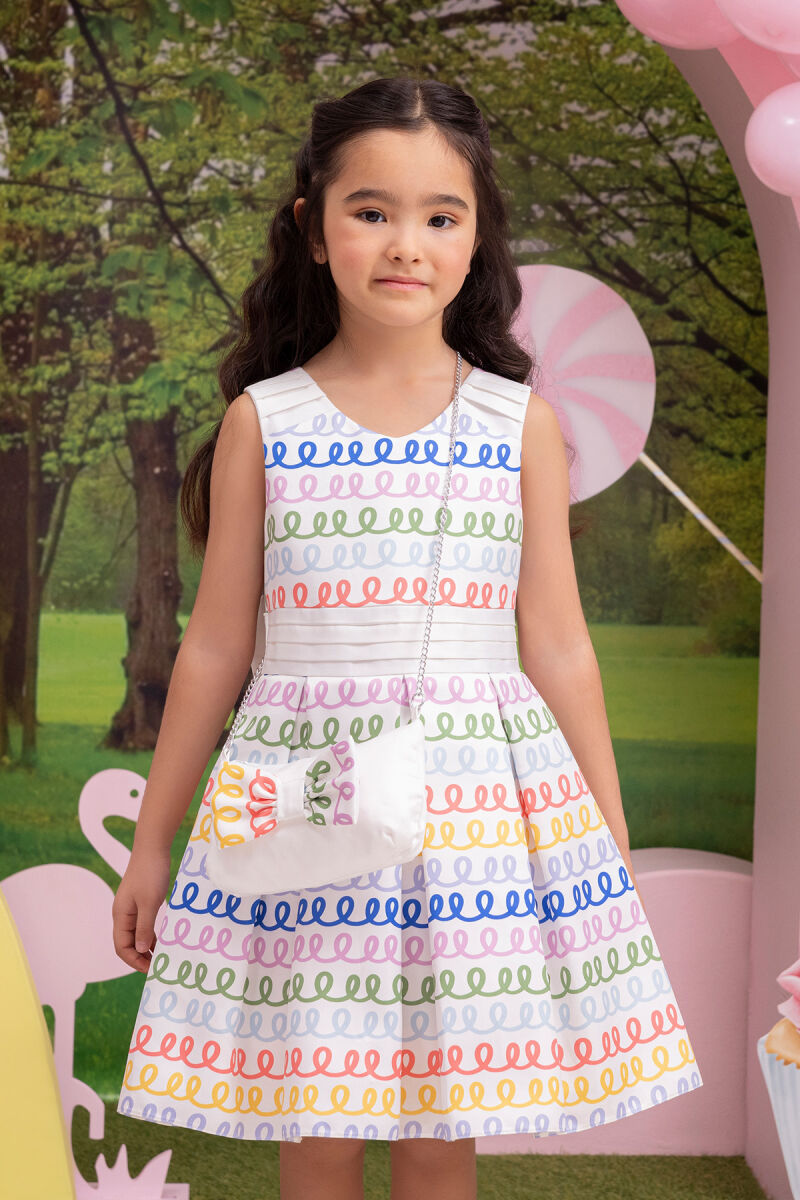 Colorful Girls Sleeveless Dress 3-7 AGE - 7