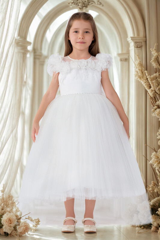 Ecru Girls Princess Dress 3-7 AGE 