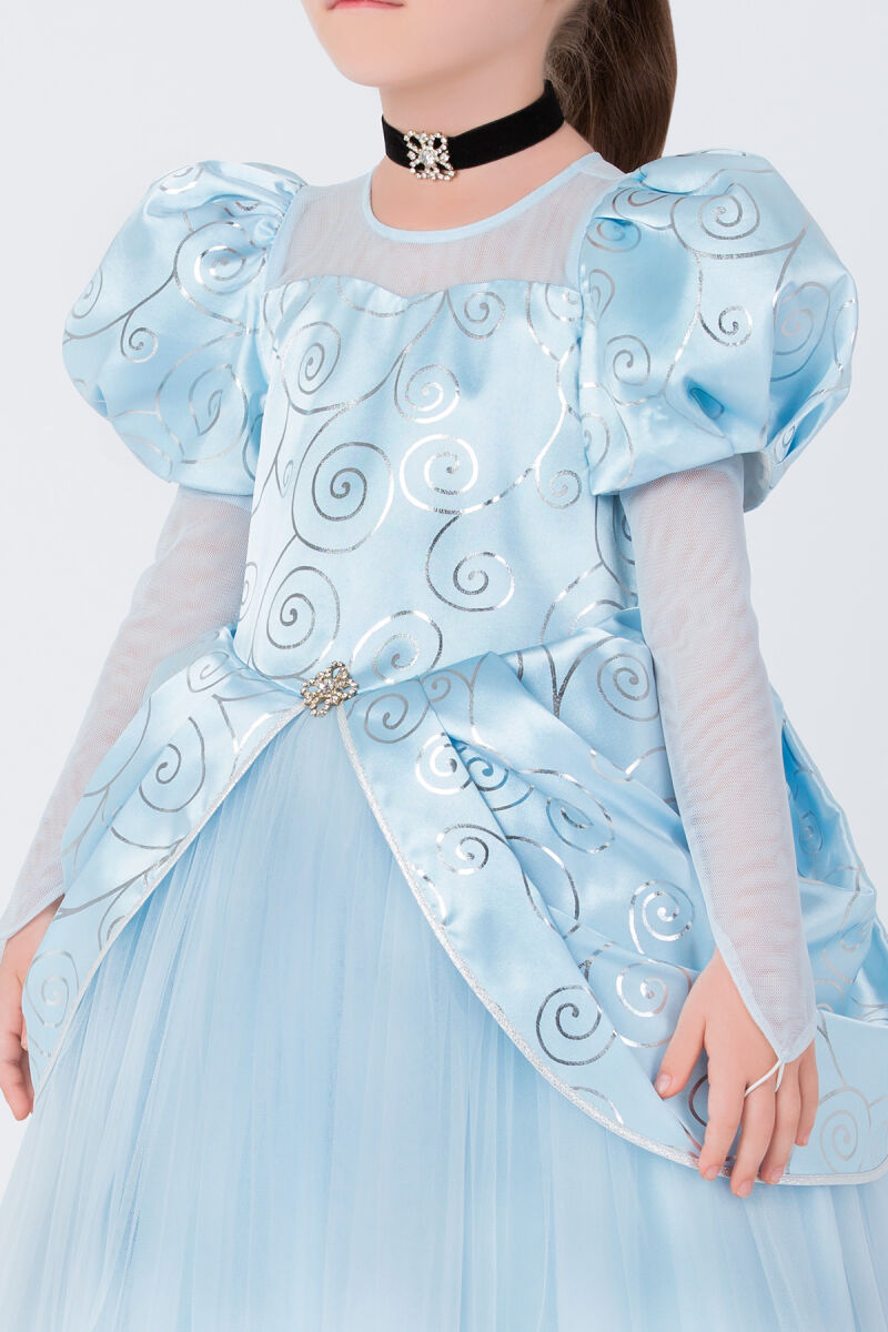 Blue Girls Princess Costume 3-7 AGE - 3