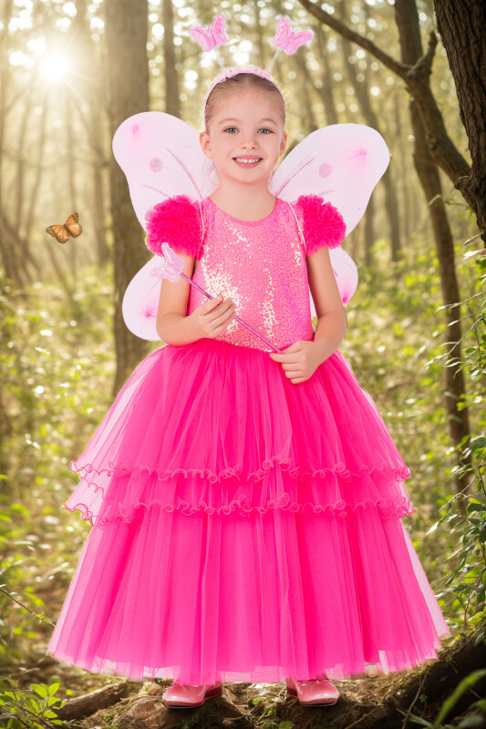 Fuchsia Girls Fairy Costume 3-7 AGE - 1