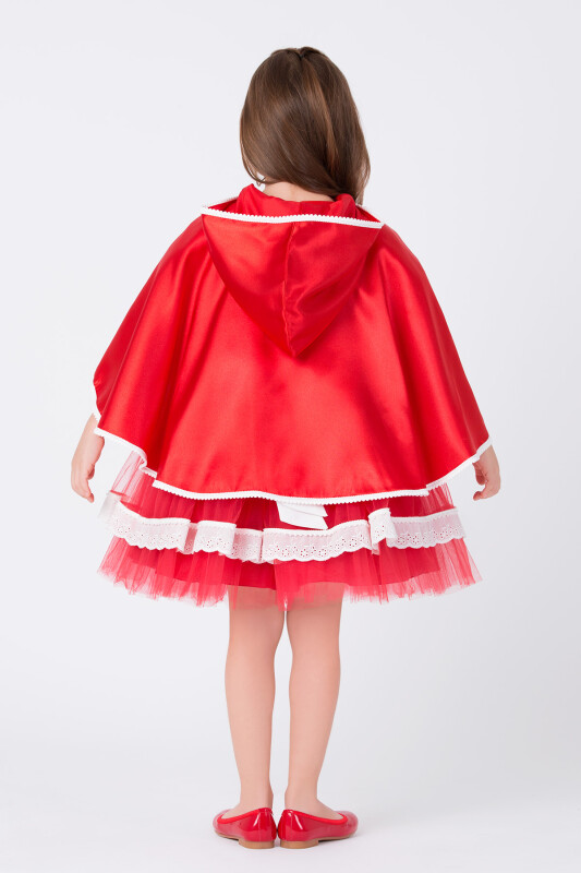 Red Red Hooded Cape Girls Costume 3-7 AGE - 4