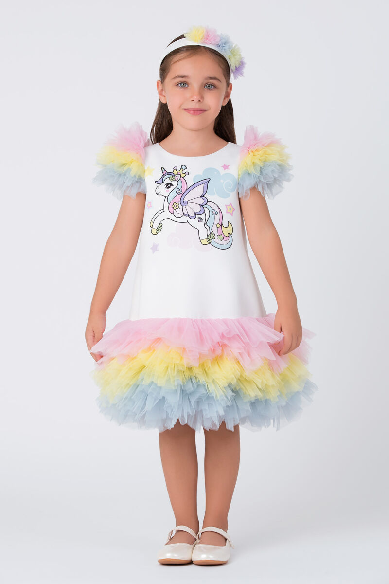 Colourful Girls Unicorn Dress 3-7 AGE - 2