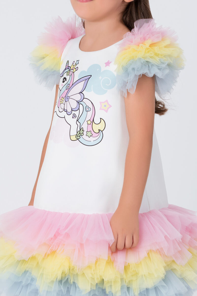 Colourful Girls Unicorn Dress 3-7 AGE - 3