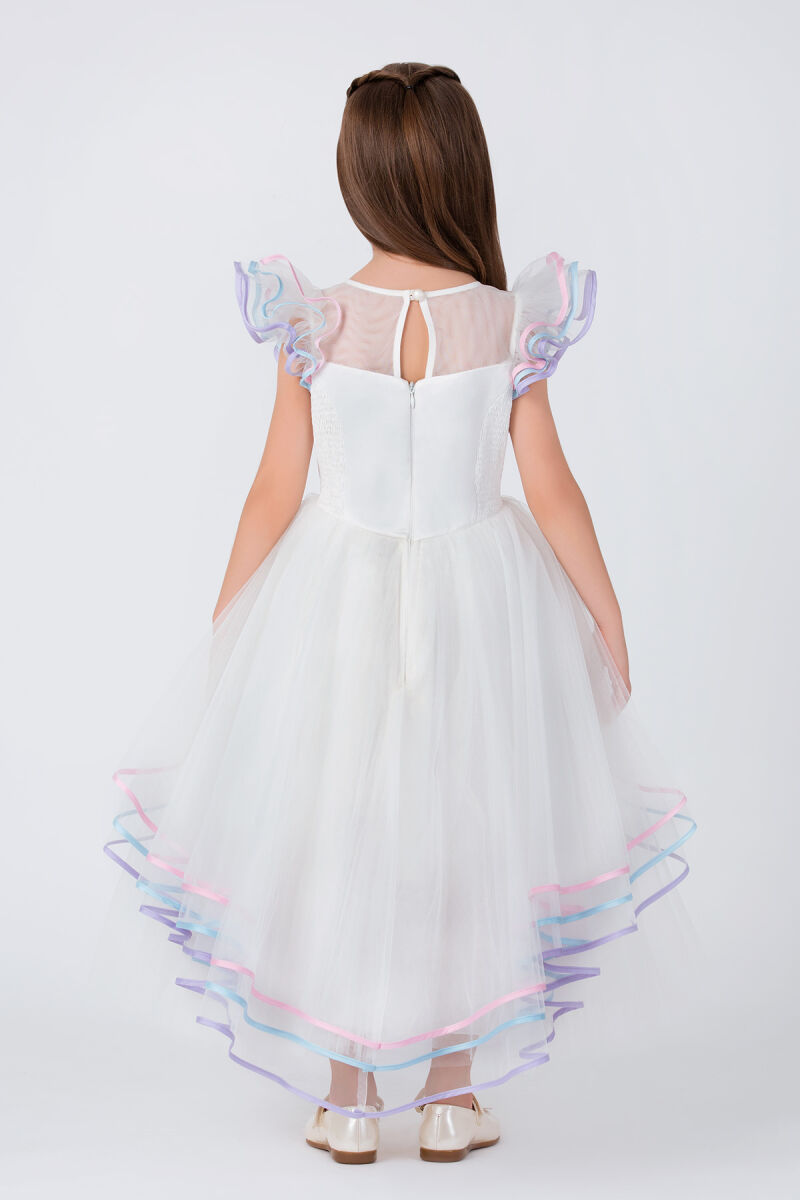 Colourful Unicorn Girls Dress 3-7 AGE - 4