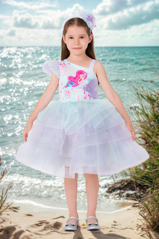 Colourful Girls Mermaid Dress Costume 3-7 AGE - 1