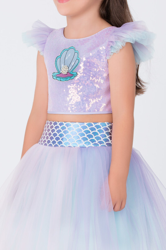 Colourful Girls Mermaid Costume 3-7 AGE - 3