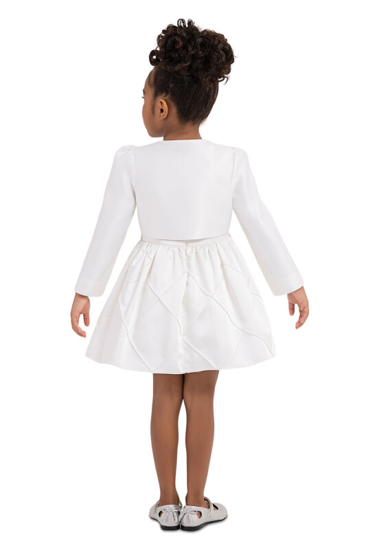 Ecru Long-sleeved bolero for girls 2-6 AGE - 2