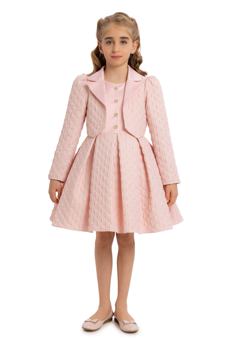 Powder Girls Quilted Jacquard Jacket Set 8-12 AGE - 2