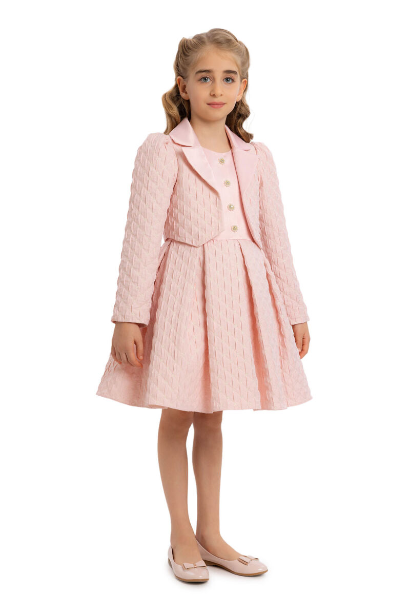 Powder Girls Quilted Jacquard Jacket Set 8-12 AGE - 3