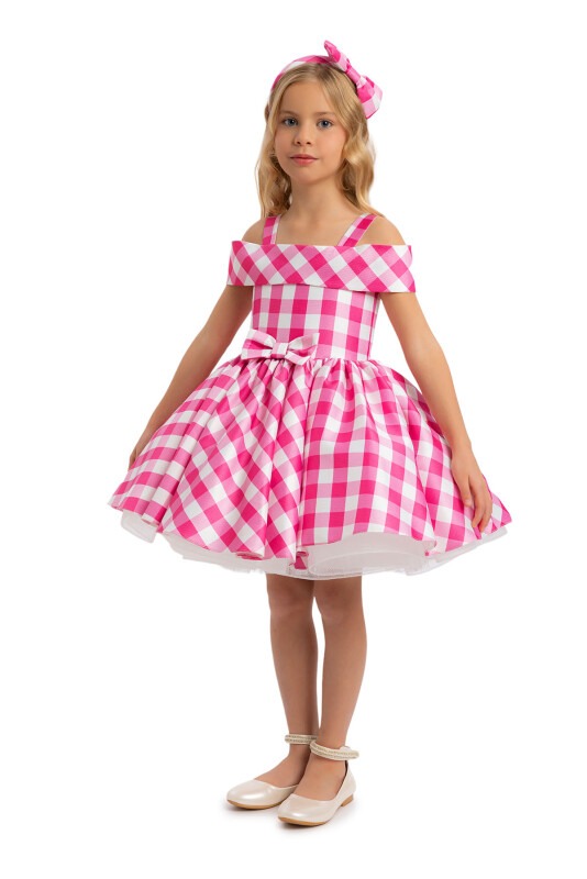 Fuchsia Girls Princess Collar Dress 3-7 AGE - 3