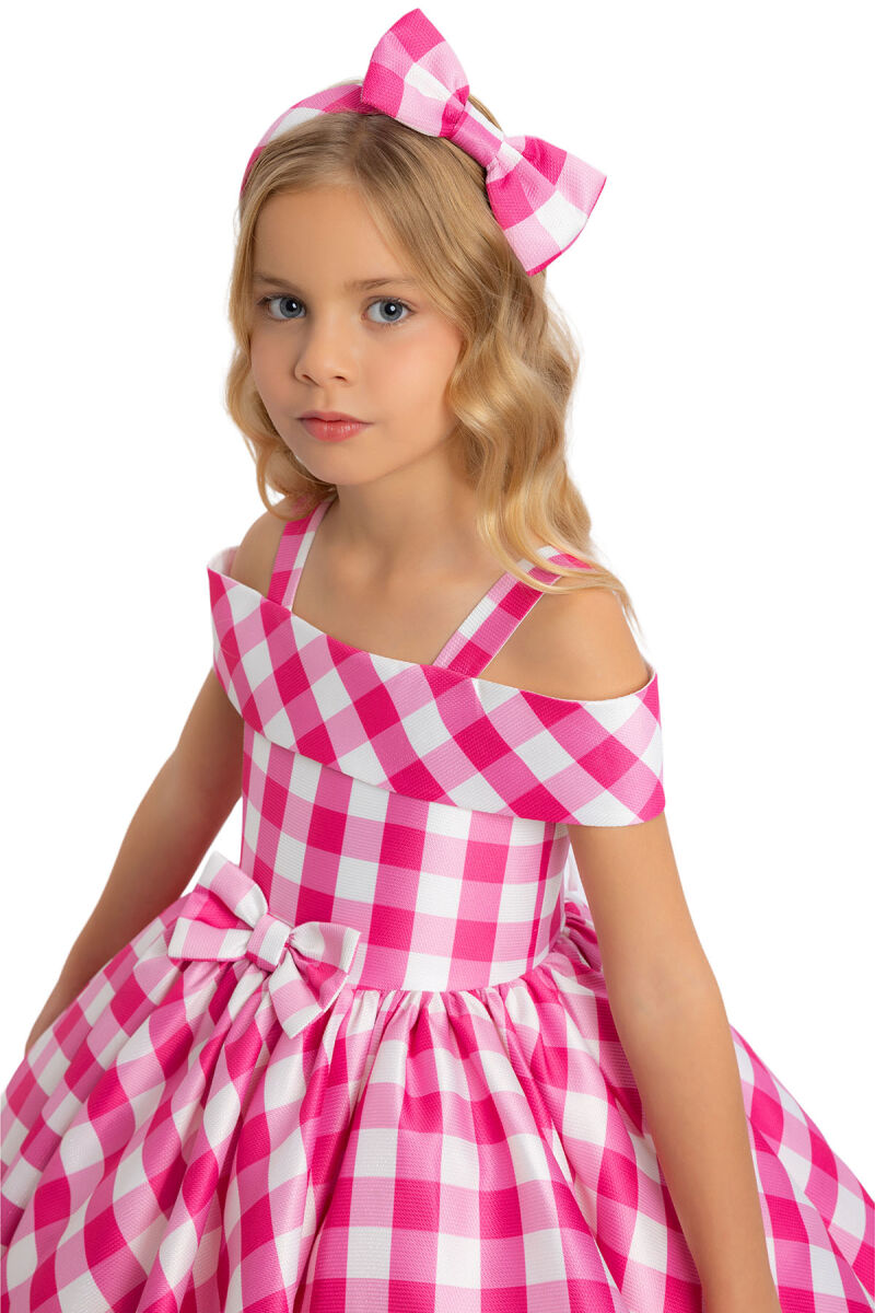 Fuchsia Girls Princess Collar Dress 3-7 AGE - 4