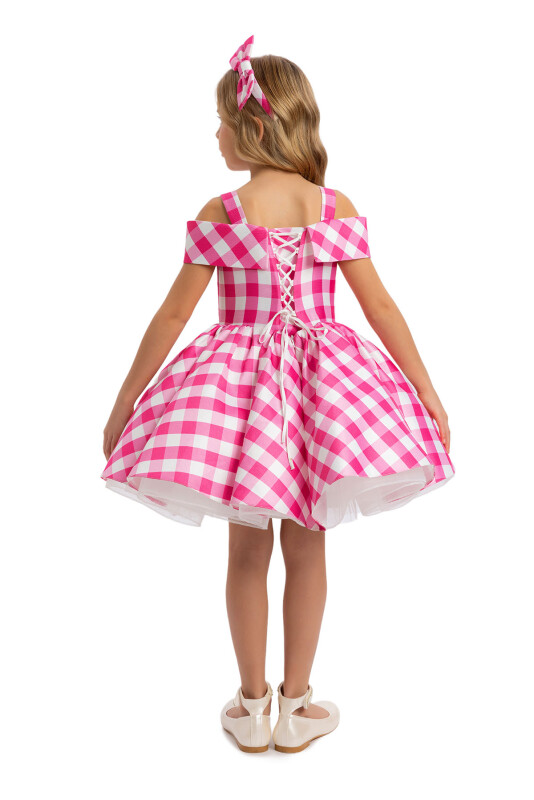 Fuchsia Girls Princess Collar Dress 3-7 AGE - 6